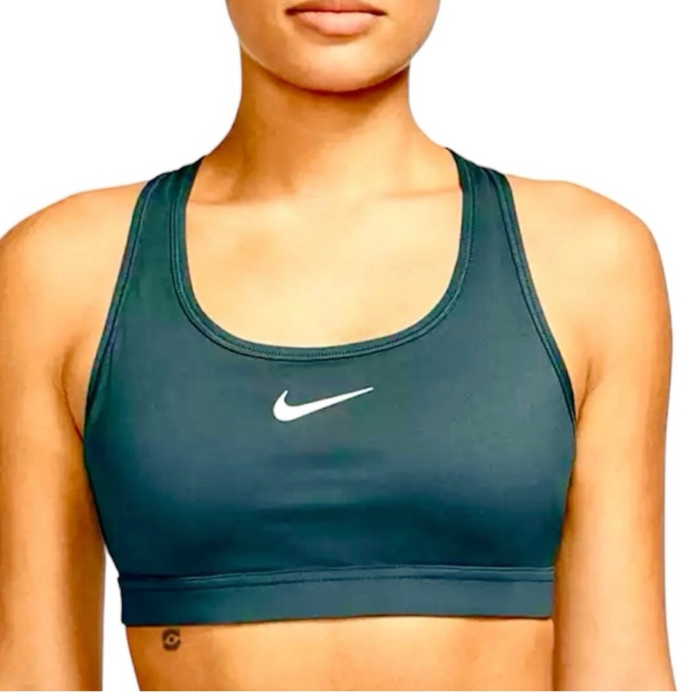 - Nike S Swoosh Dark Green Padded Sports Bra! NEW!!